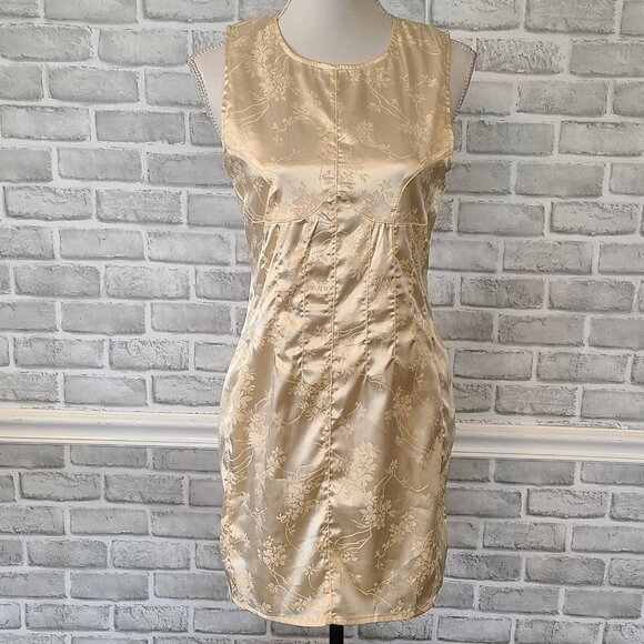 Lioness Satin Sleeveless Dress Bodycon Retro Vintage Style Old Hollywood Glam M - Picture 1 of 10